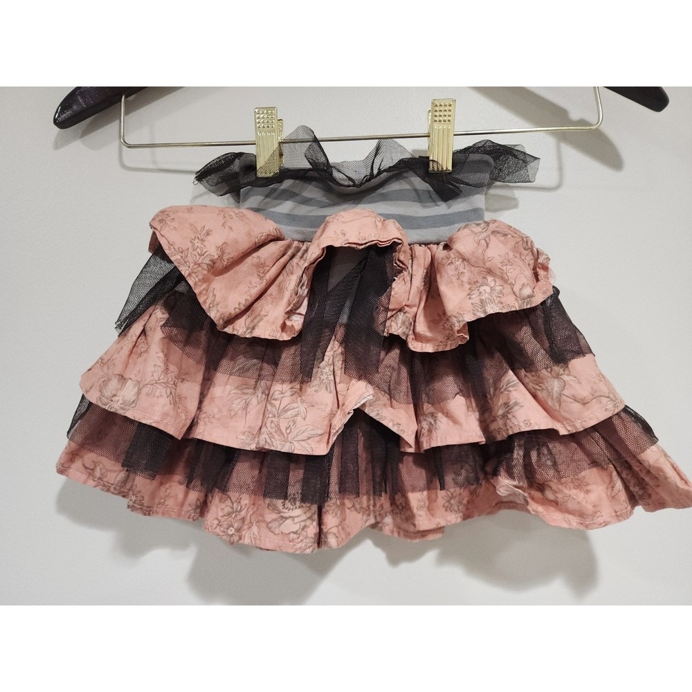 Persnickety Tiered Ruffle Skirt Baby Girls 18 Months Multicolor Floral Cotton